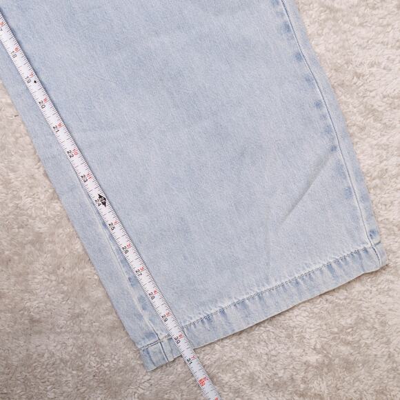 H&M Wide Leg Pull On Blue Wash Denim Pants Jeans Womens Size M NWT - Picture 5 of 9